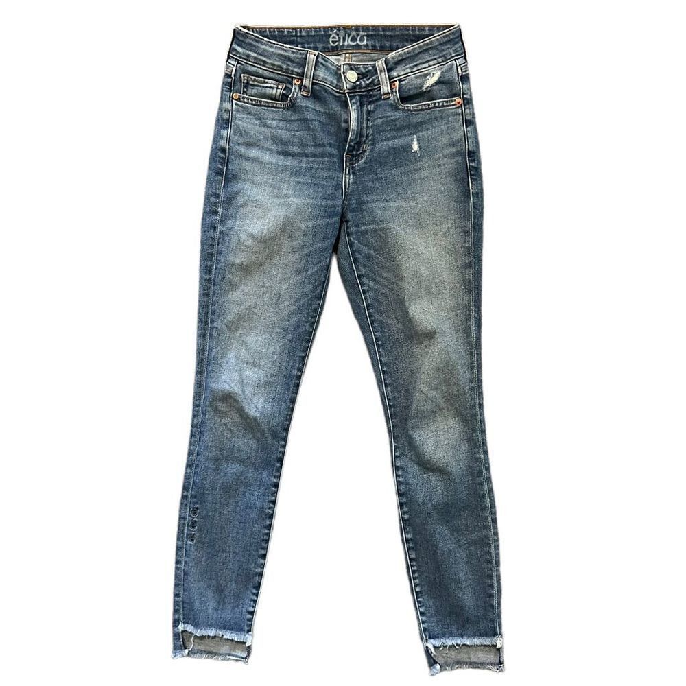 Ética High Rise Distressed Hem Skinny Jeans Size 25